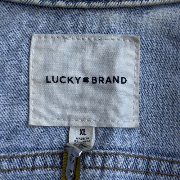 LUCKY BRAND Women Denim Tomboy Trucker Jacket CL Classic Light Acid Wash Jean - Picture 4 of 6